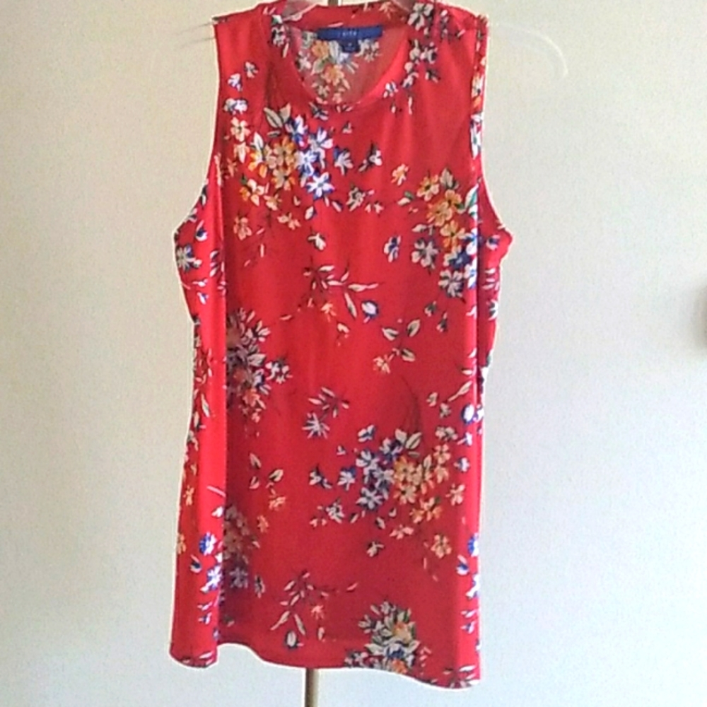 Apt.9 Red Floral Blouse (M)